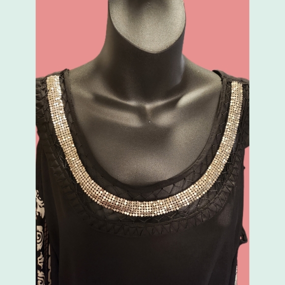 AVENUE SLEEVELESS EMBELLISHED JERSEY DESIGNER DRESS SIZE 22/24 - Picture 6 of 6